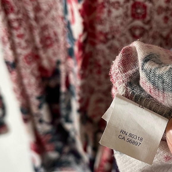 Lucky Brand|Boho Cut out knit cotton/linen blend floral blouse•••Size 1x🫶🏻 - Picture 10 of 11